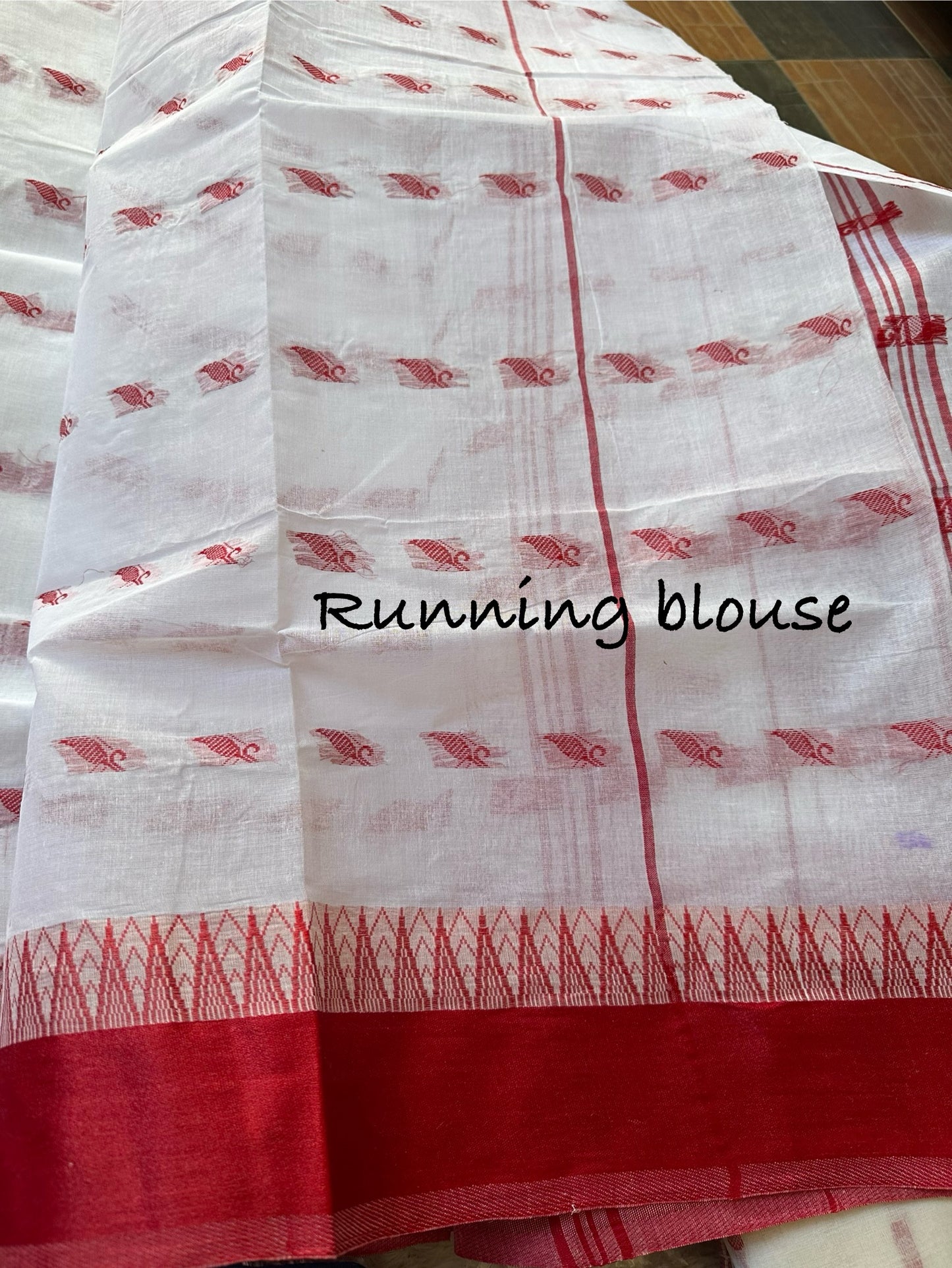 Red with white koburam bengal cotton