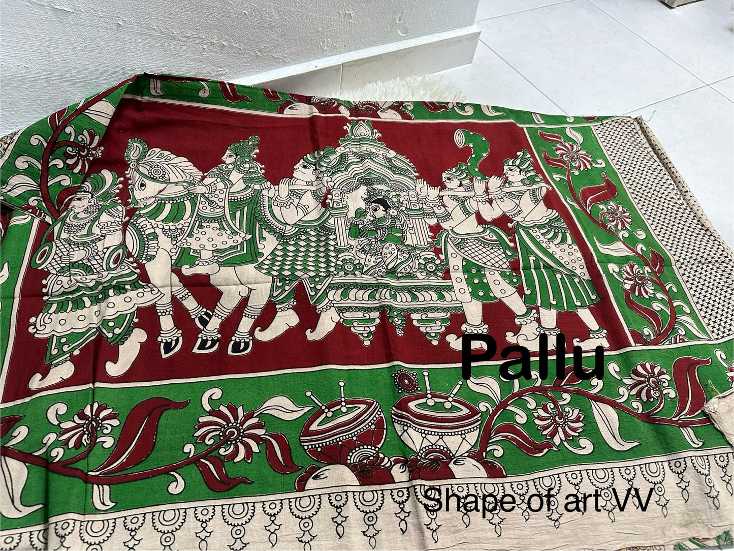 Kalamkari in pallake pallu design