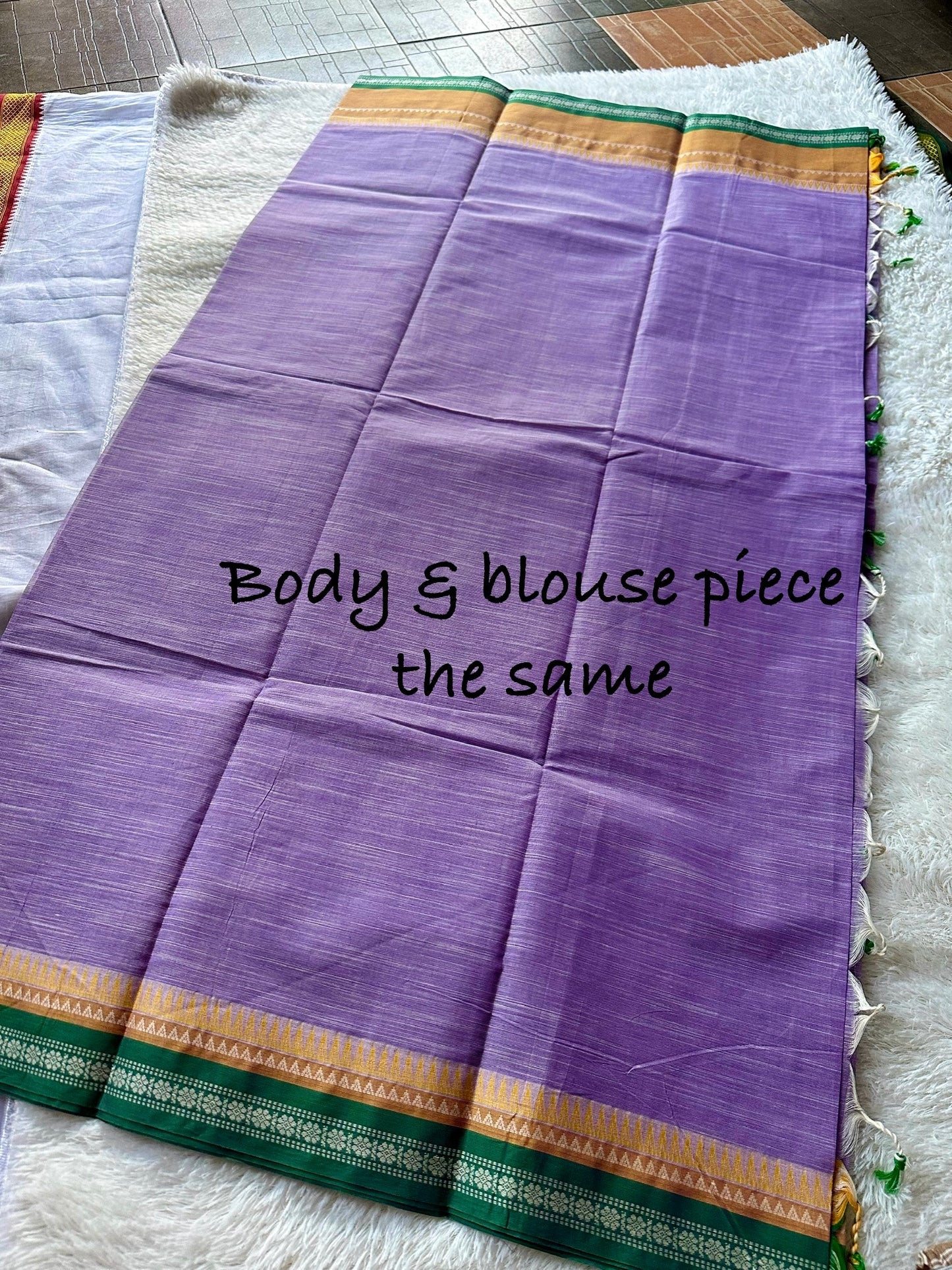 Bengal cotton handloom purple tone