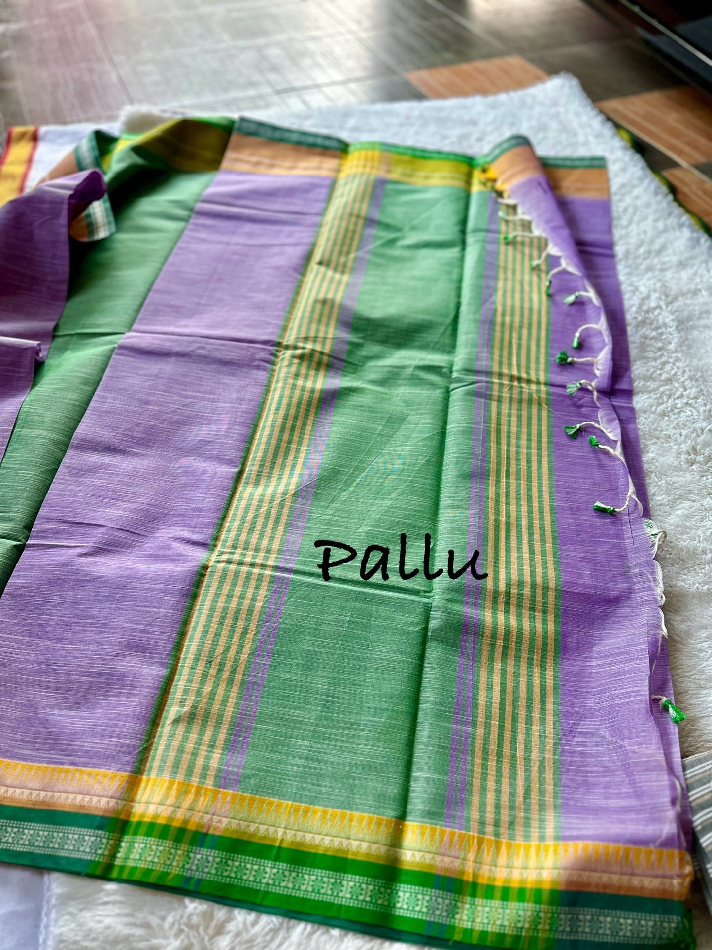 Bengal cotton handloom purple tone