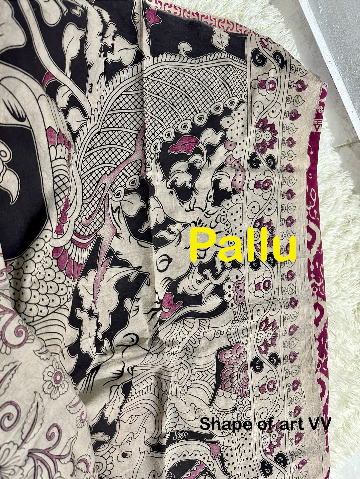 Kalamkari with peacock designed