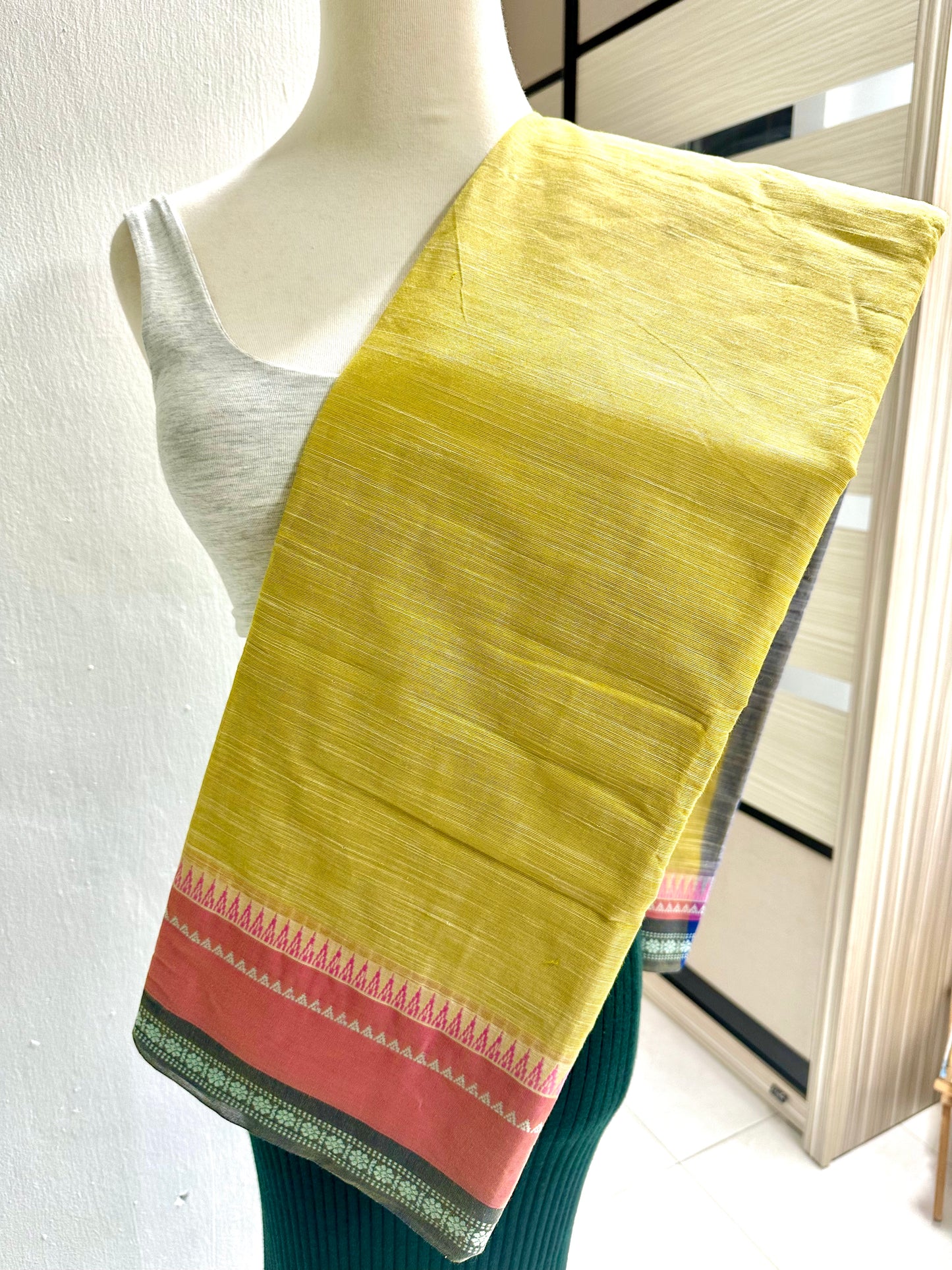 Bengal cotton handloom lime green