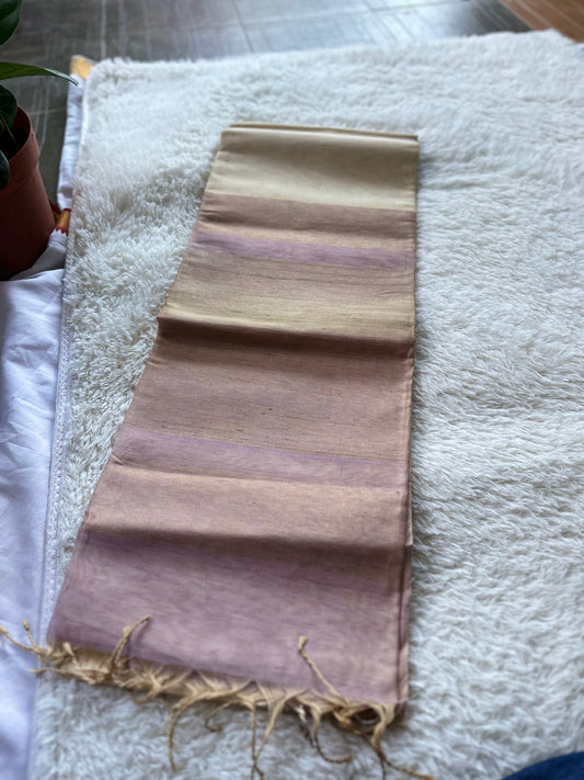 Light mauve with Light champagne in Tussar silk