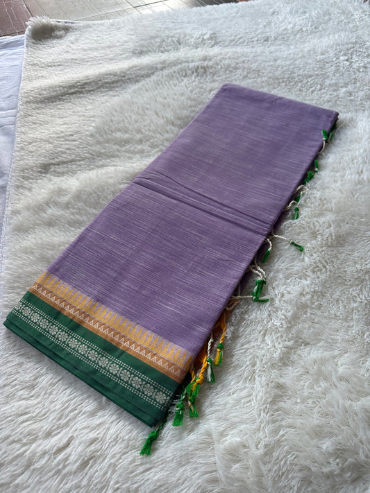 Bengal cotton handloom purple tone